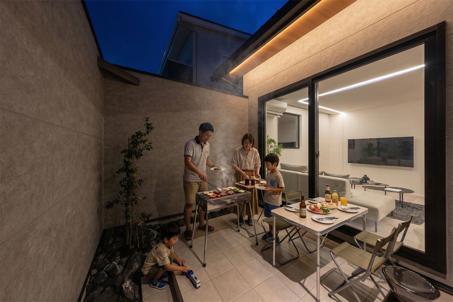 内と外がつながる空間