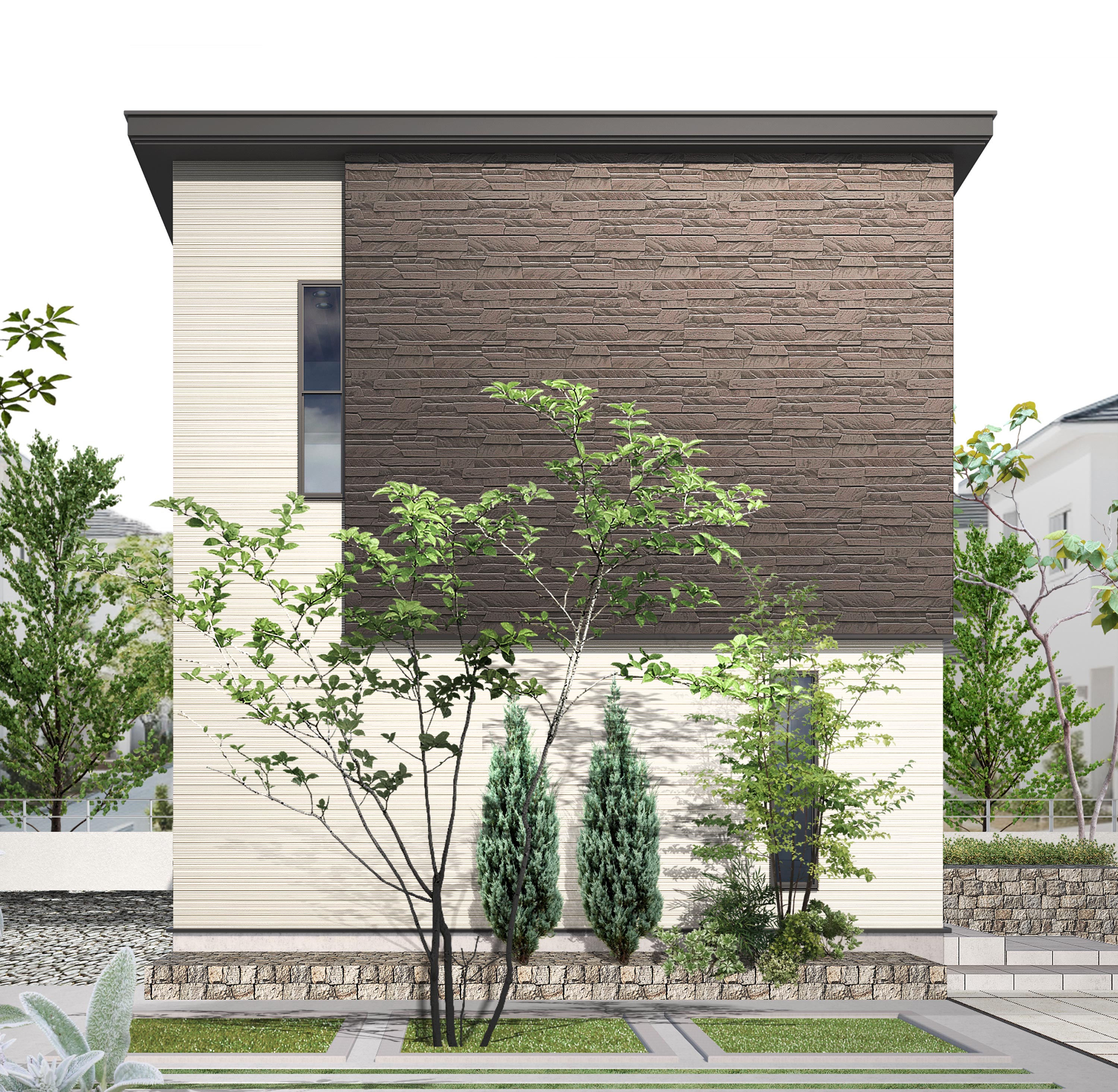 敷地環境を活かしリビングから借景を楽しむ家